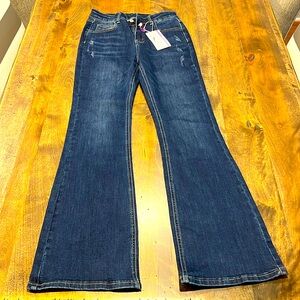 Visailiy, Women’s bell bottom/flare stretch denim jeans, high waist, new w/ tags